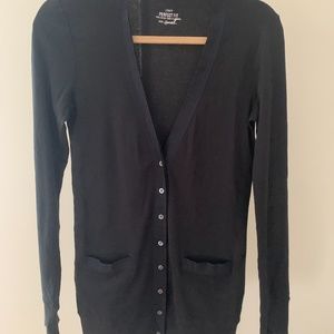 J. Crew Black Cotton Cardigan
